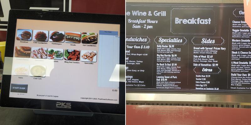 Fine Wine & Grill Menu