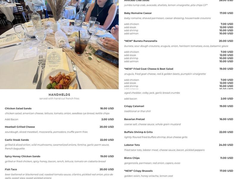 B2 Bistro + Bar Menu