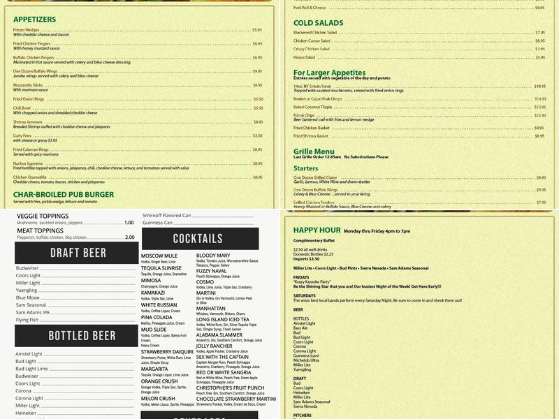 Christopher's Pub Menu