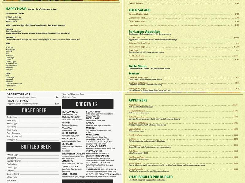 Christopher's Pub Menu