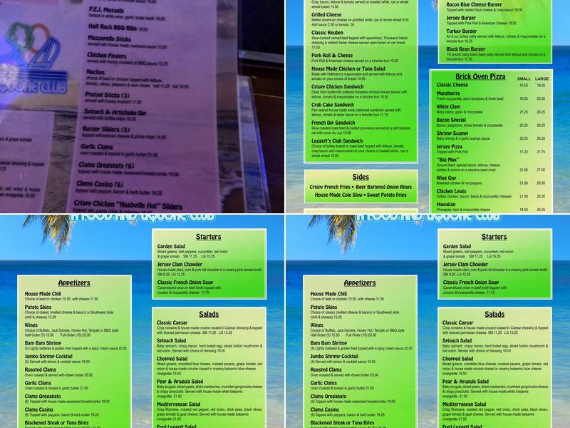 Leggetts Sand Bar Menu