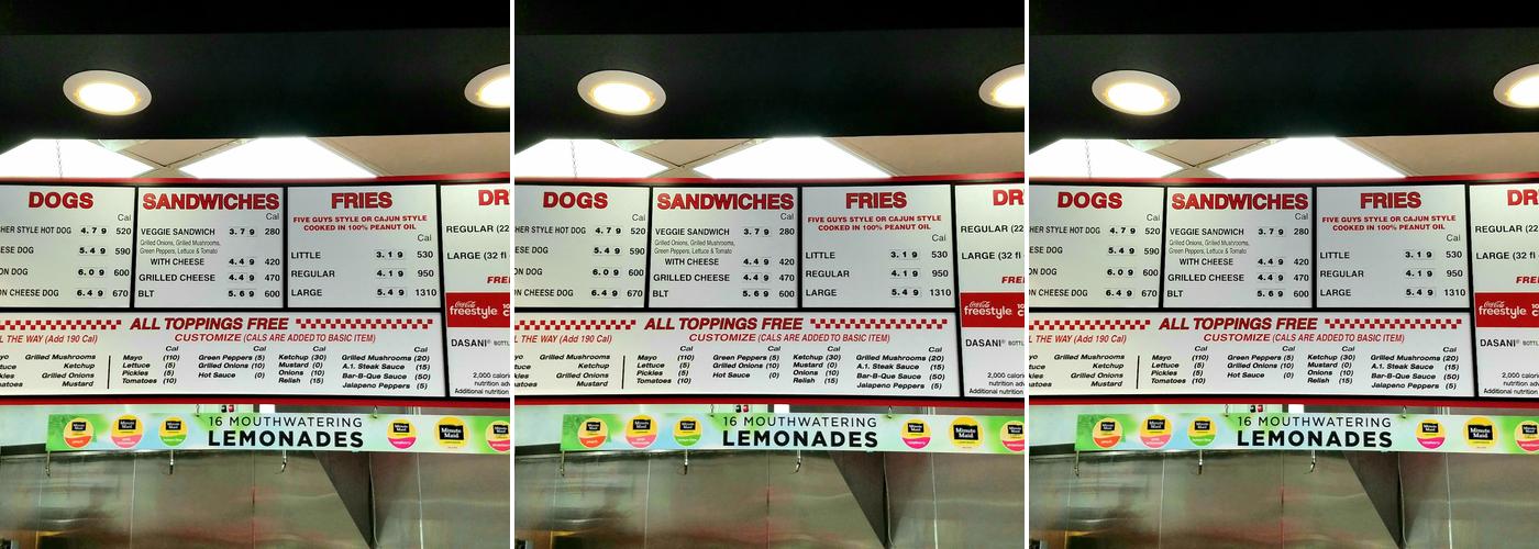 Five Guys Menu