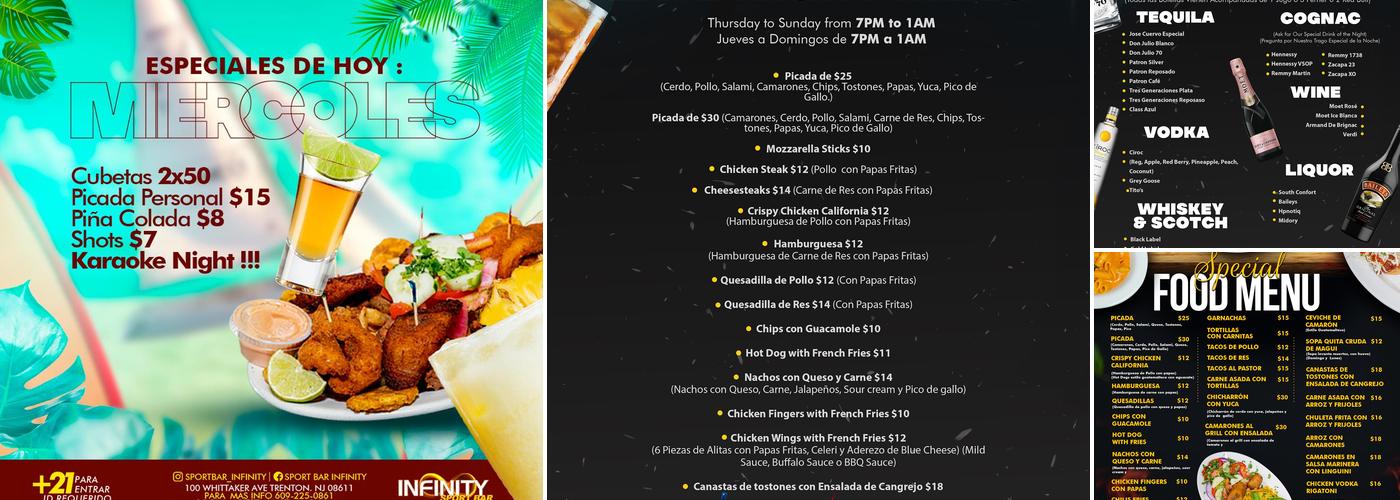 Infinity Lounge Menu