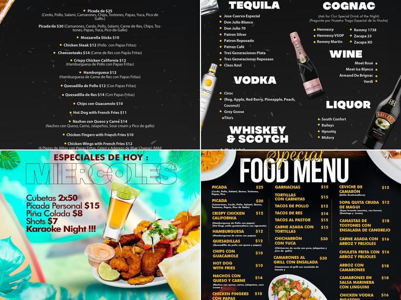 Infinity Lounge Menu