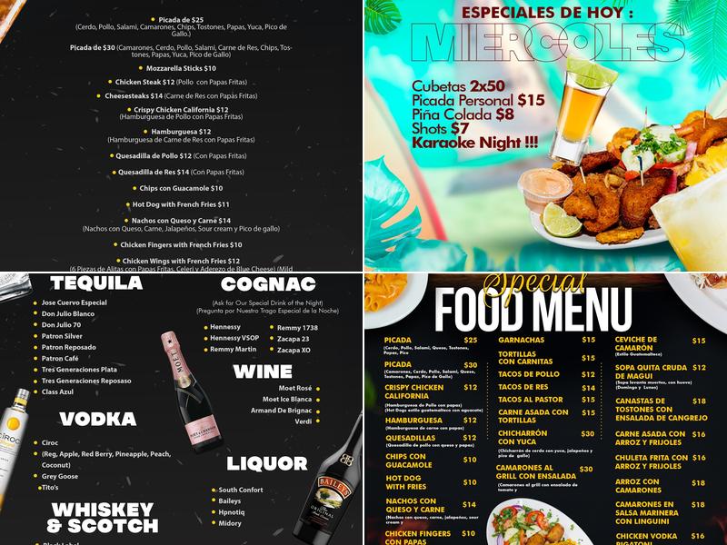 Infinity Lounge Menu