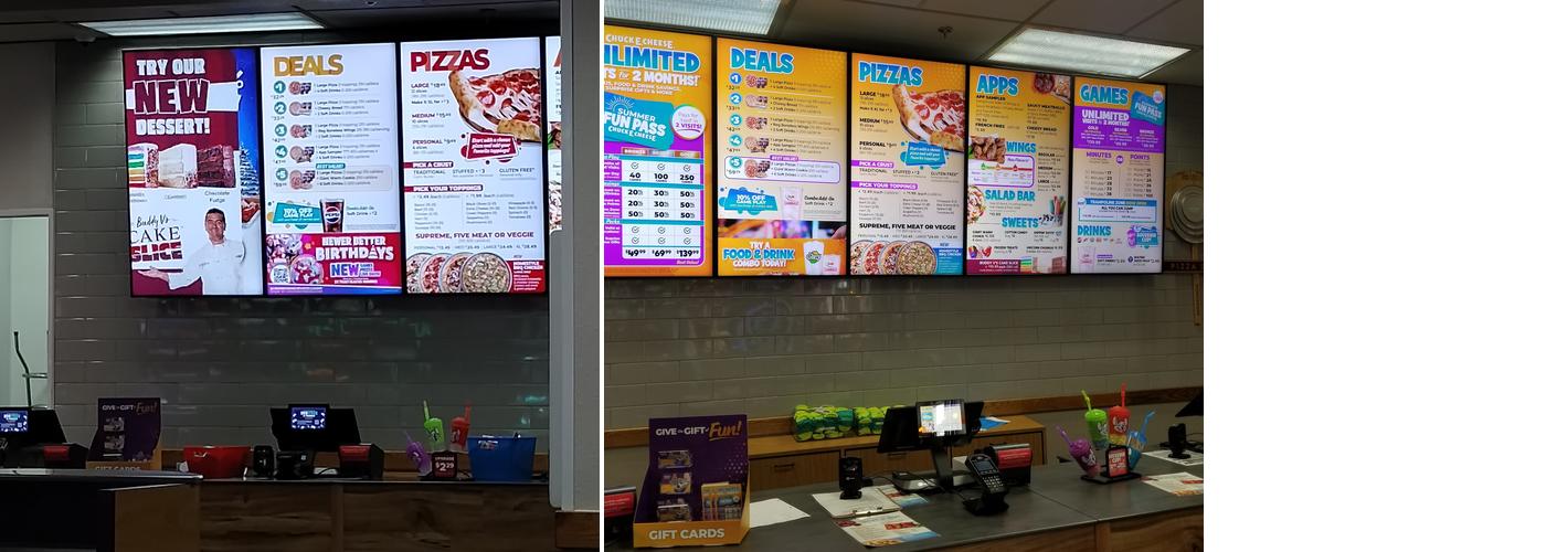 Chuck E. Cheese Menu