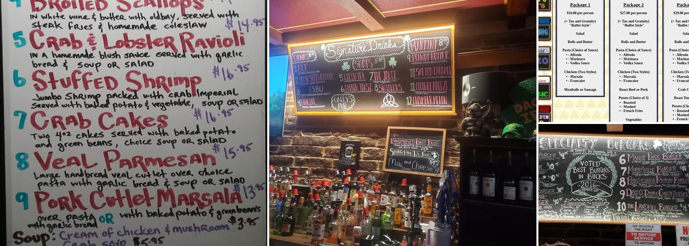 Dacey's Pub Menu