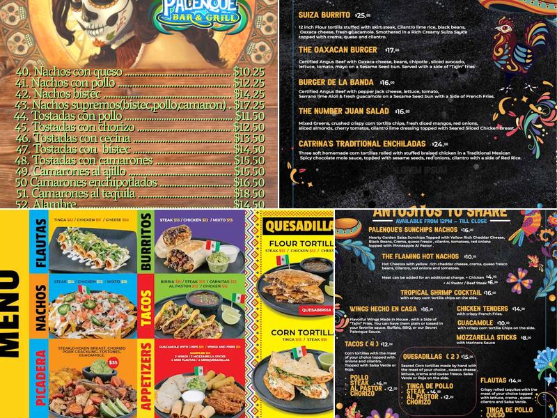 Palenque Bar & Grill Menu