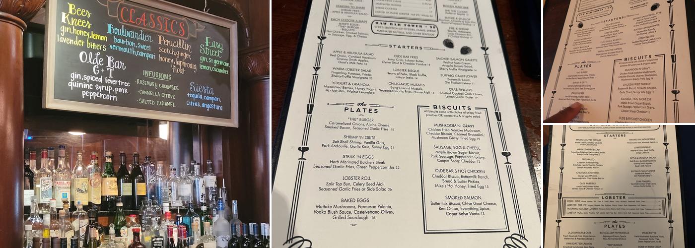 The Olde Bar Menu
