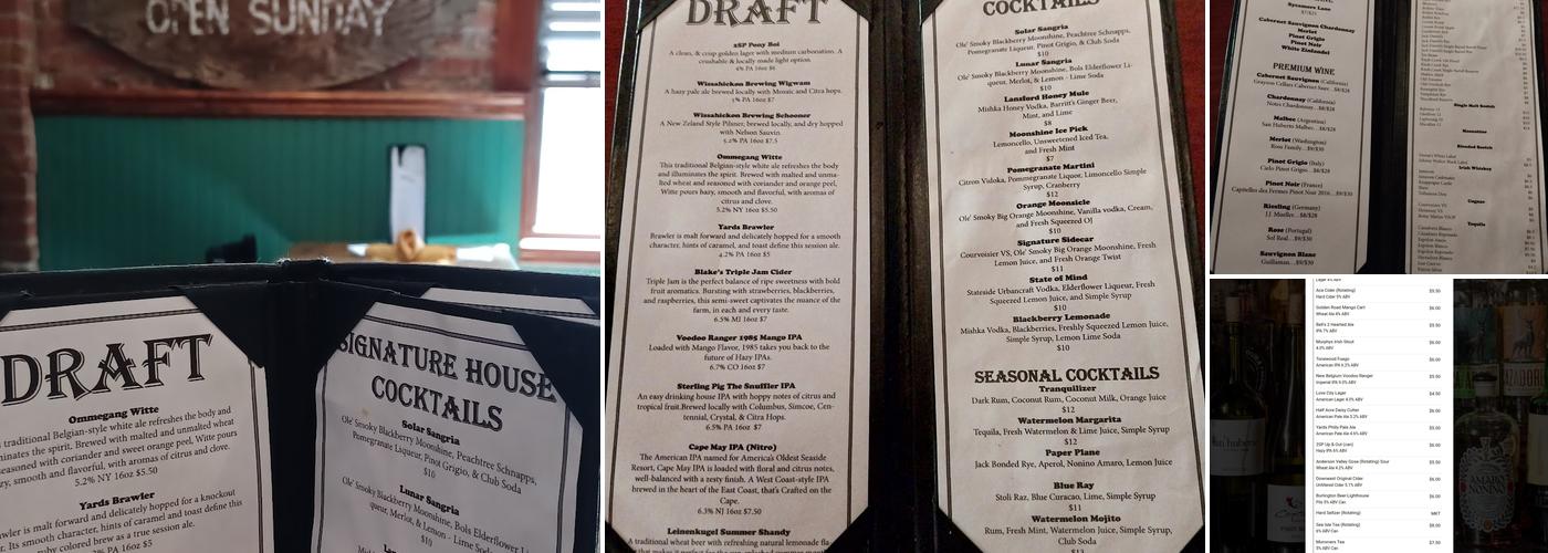 Moonshine Philly Menu