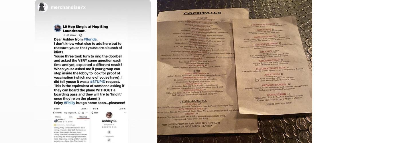 Hop Sing Laundromat Menu