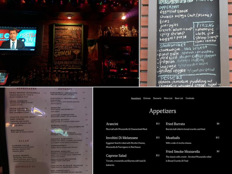Murph's Bar Menu