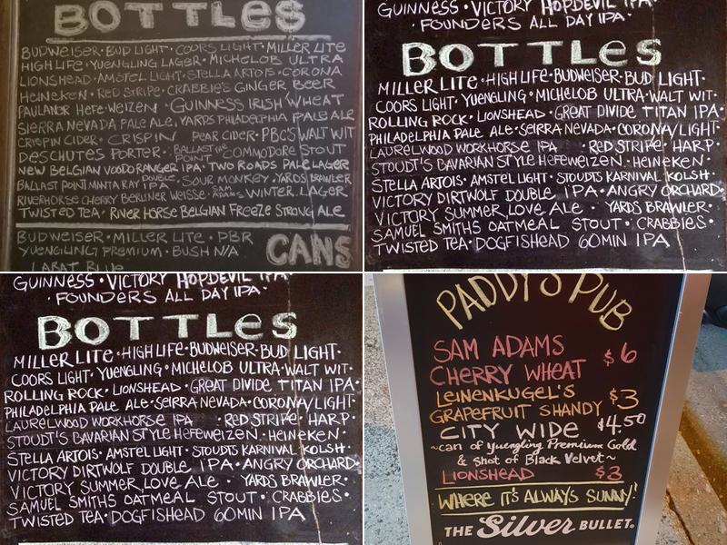 Paddy’s Menu