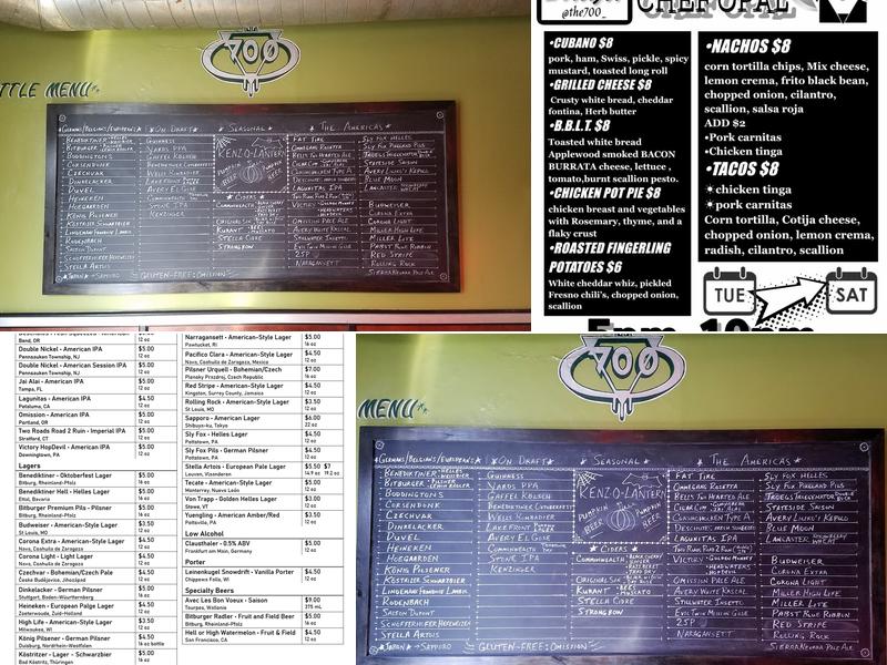 The 700 Menu