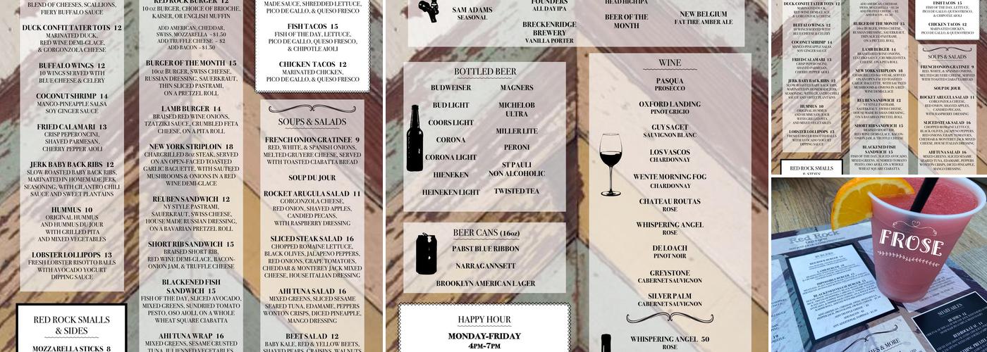 Red Rock Tap + Grill Menu