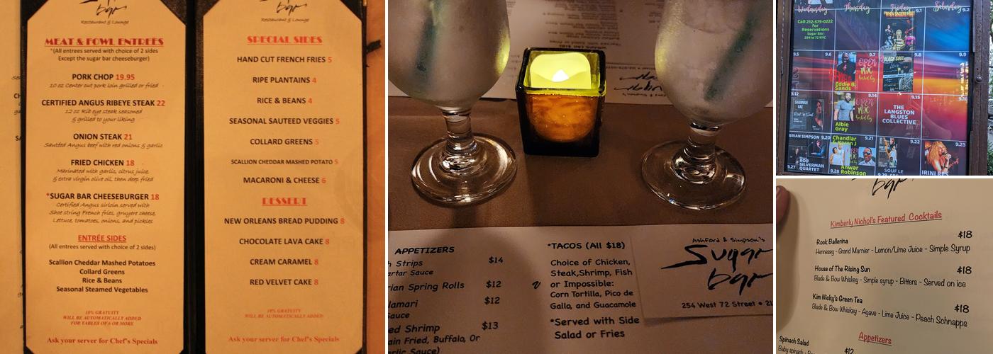Ashford & Simpson's Sugar Bar Menu