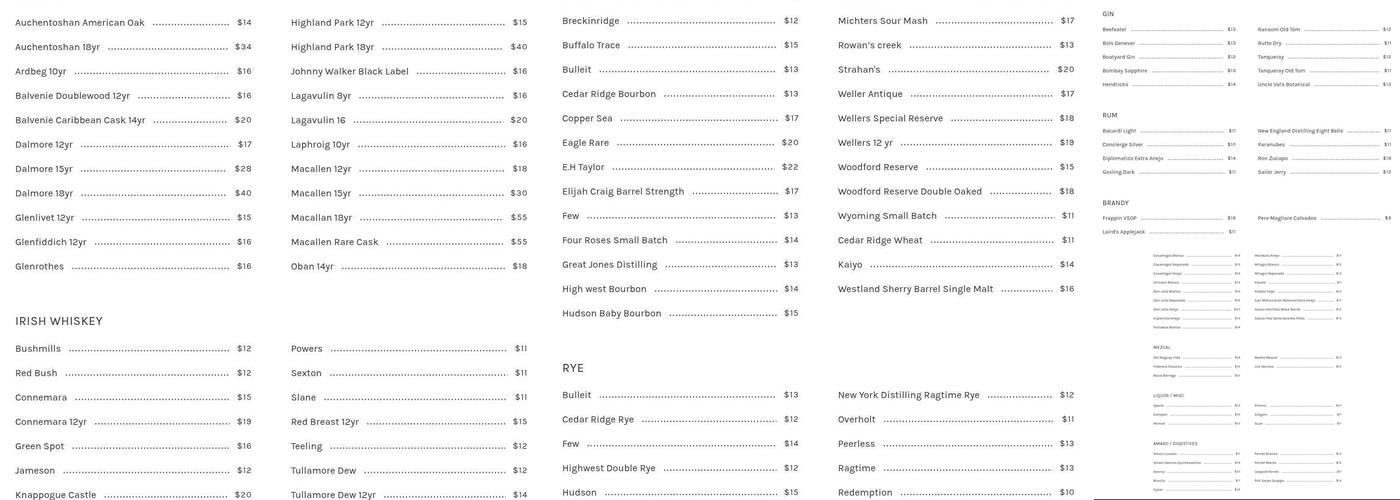 Haymaker Bar and Kitchen Menu