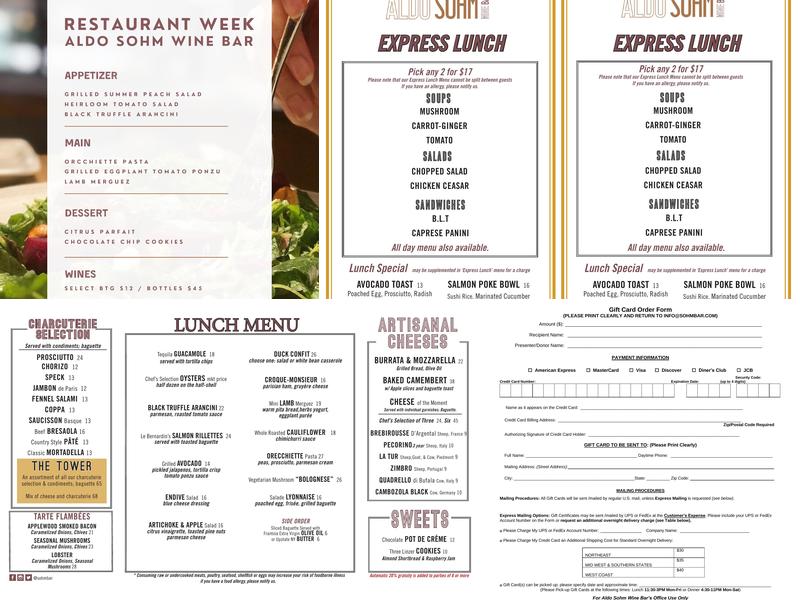 Aldo Sohm Wine Bar Menu