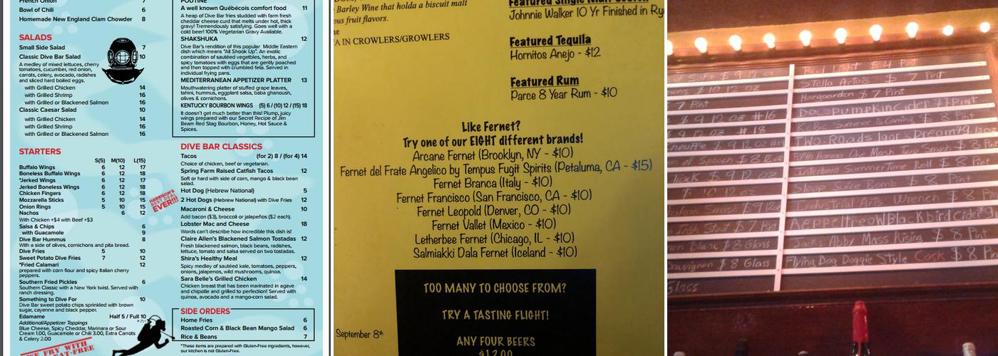 Broadway Dive Menu
