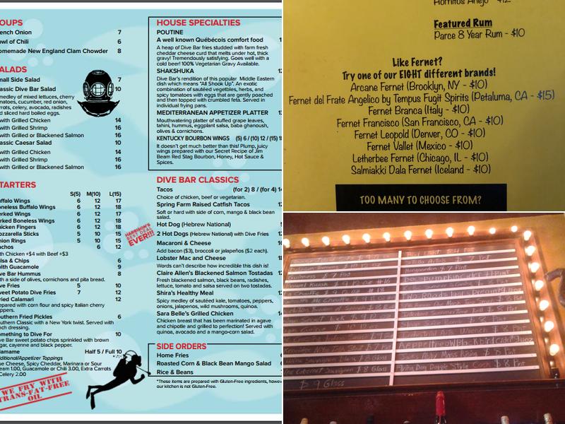 Broadway Dive Menu