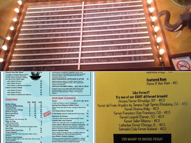Broadway Dive Menu