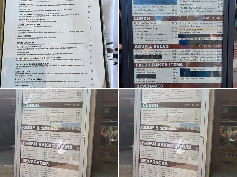 The Boathouse Outdoor Bar Menu