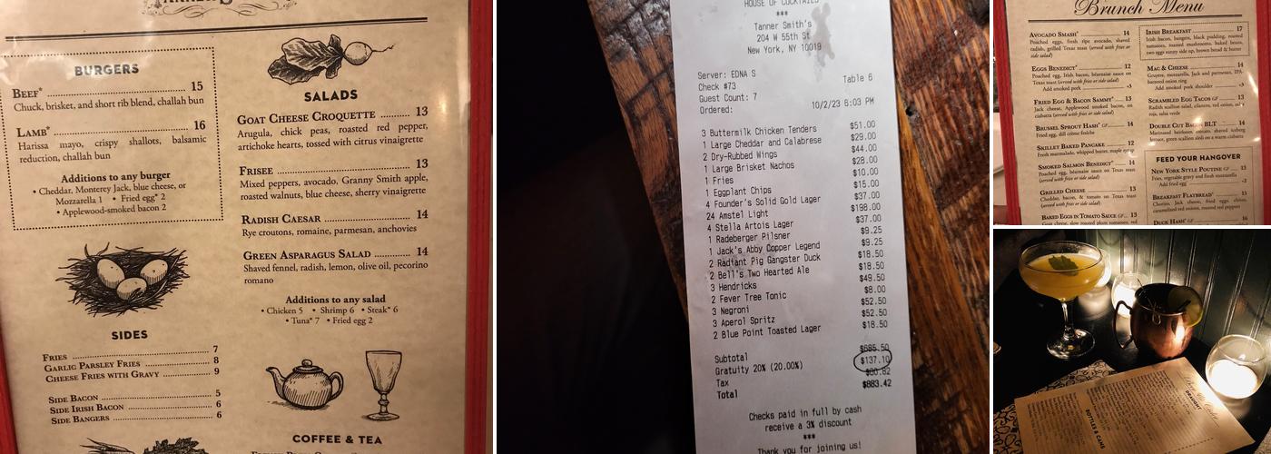 Tanner Smith's Menu