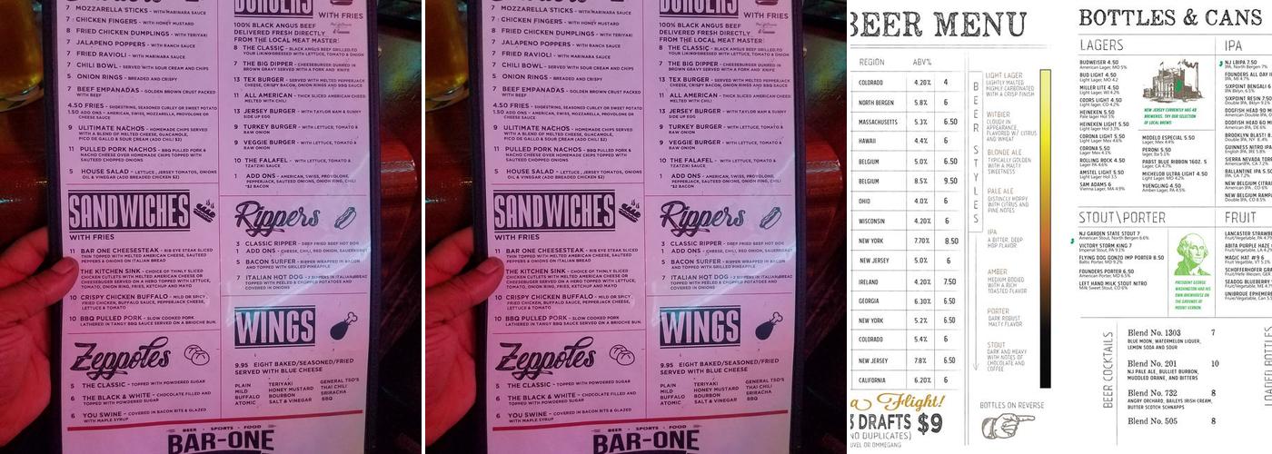 The Post Bar Menu