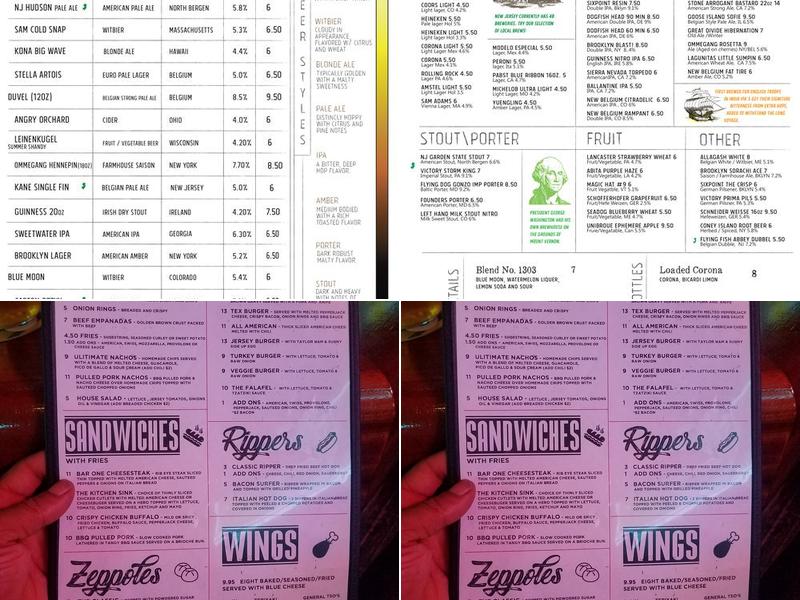 The Post Bar Menu