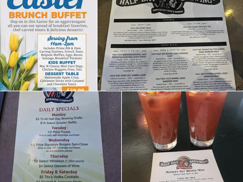 Half Day Brewing Company Menu