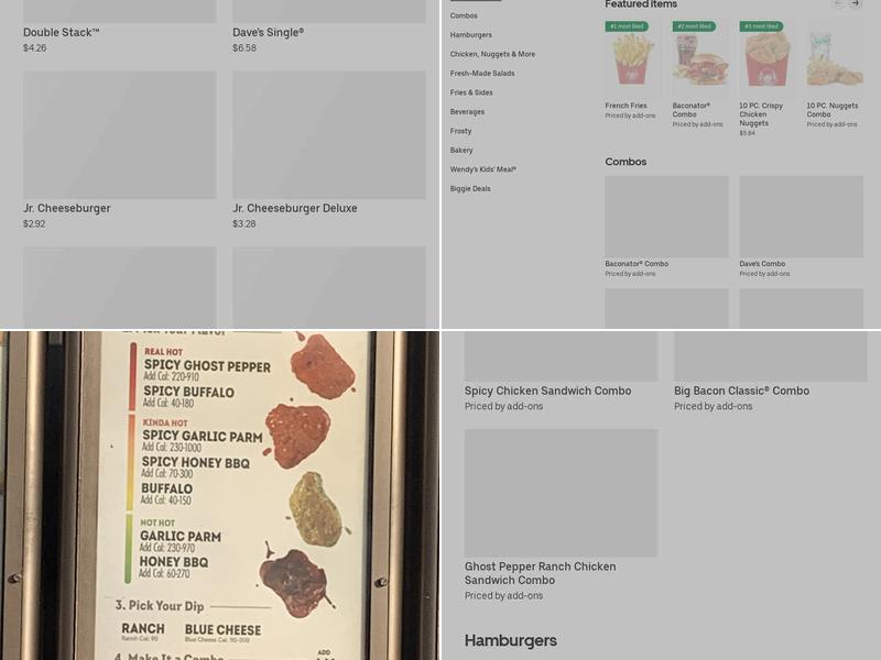 Wendy's Menu