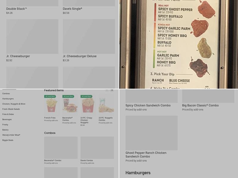 Wendy's Menu