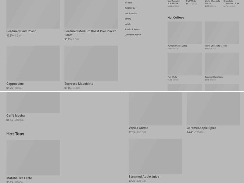 Starbucks Menu