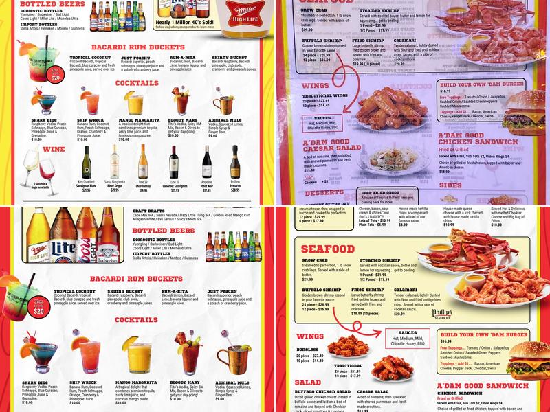A'Dam Good Sports Bar & Grill Menu