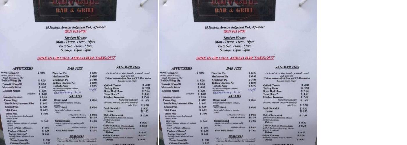 Westside Village Tavern Menu