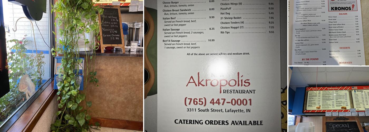 Akropolis Menu