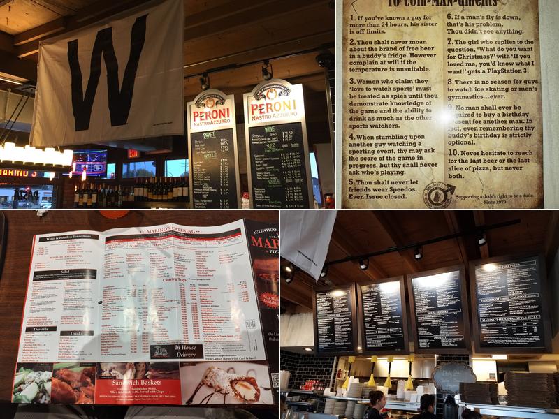 Marino's Wood Fire Pizza Menu