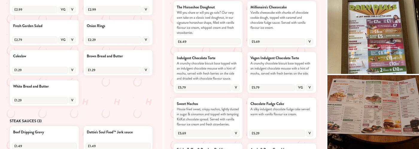 Fox Under The Hill Menu