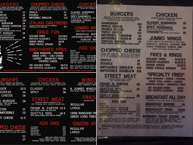 O'Leaver's Pub Menu