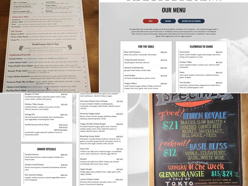 Dundee Dell Menu