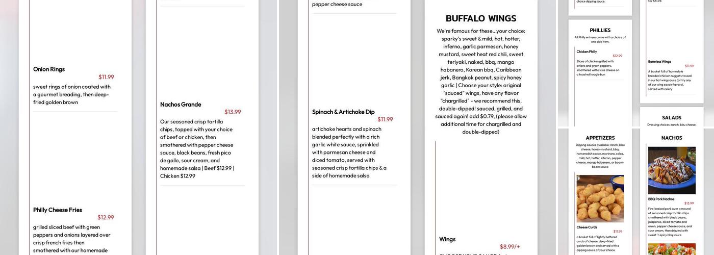 Brewsky's Food & Spirits East Menu