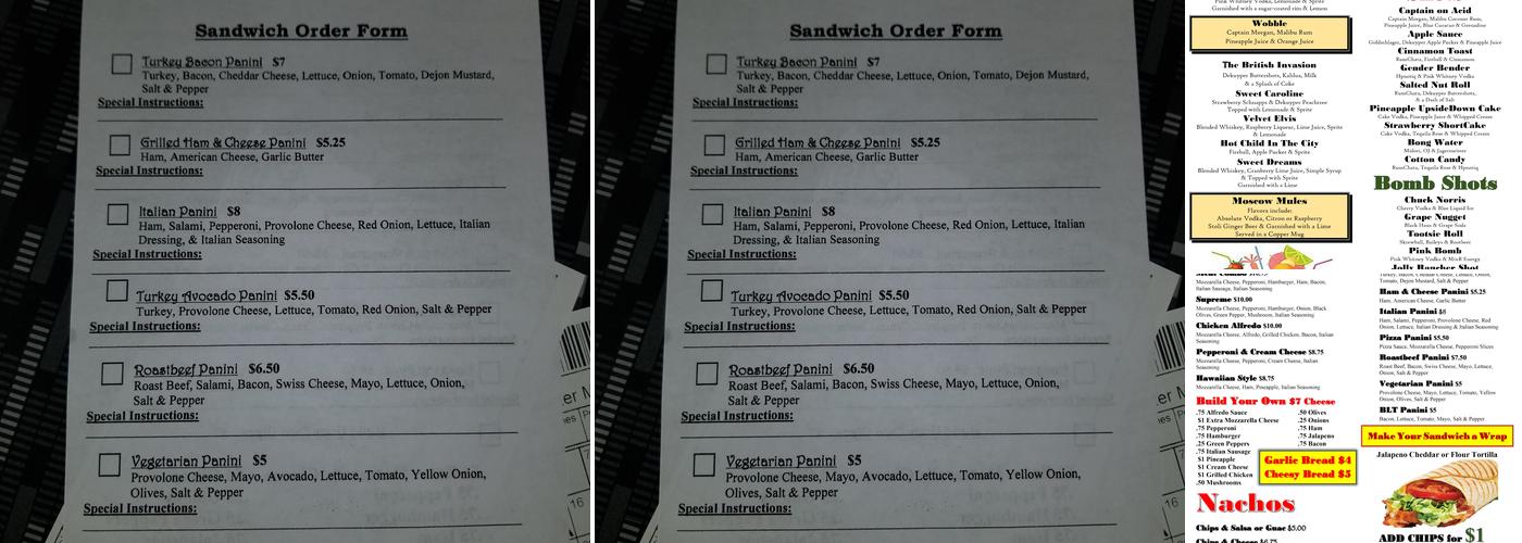 Steve O's Lounge Menu