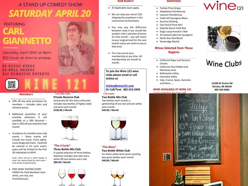 Wine 121 Menu