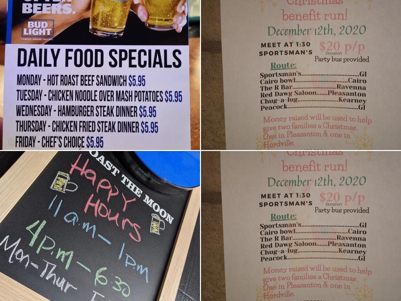 Peacock Lounge Menu