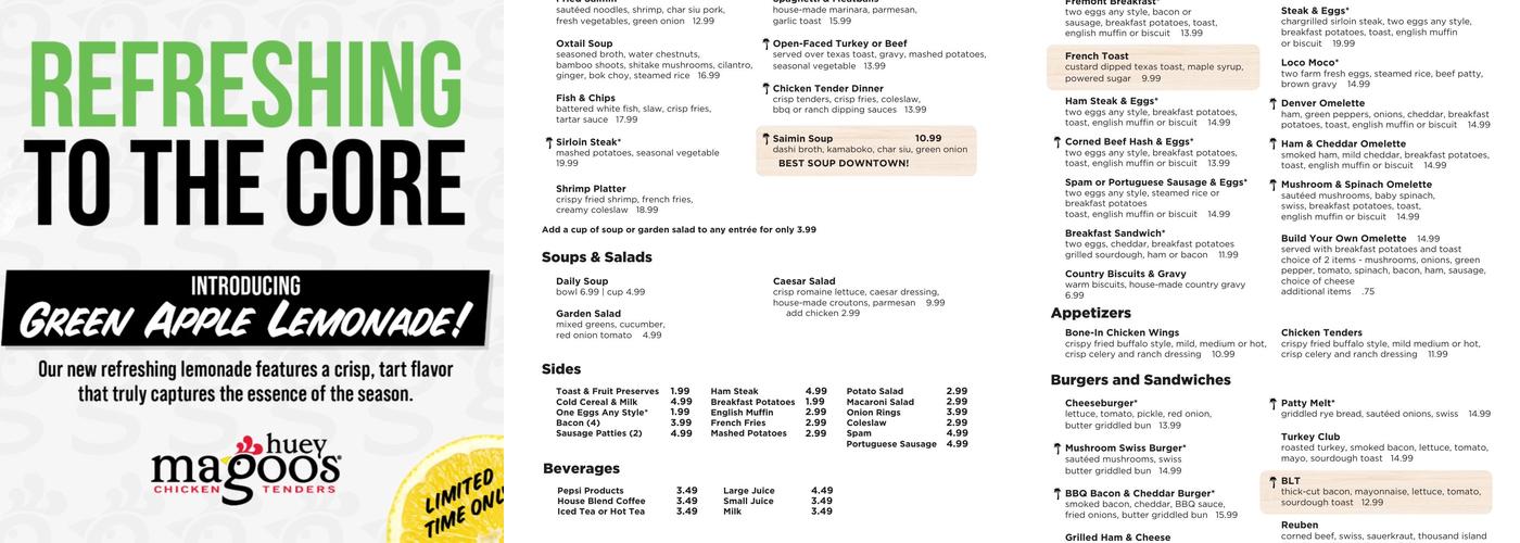 The Filament Bar Menu