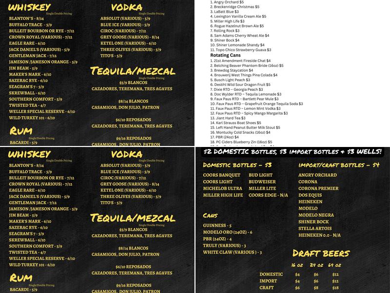 Gold Mine Tavern Menu