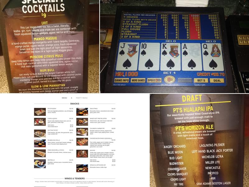 PT's Pub Menu
