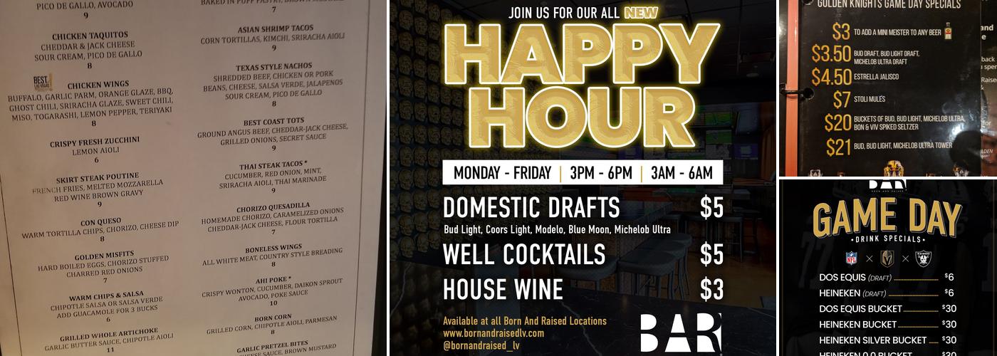 Born and Raised® Henderson Menu