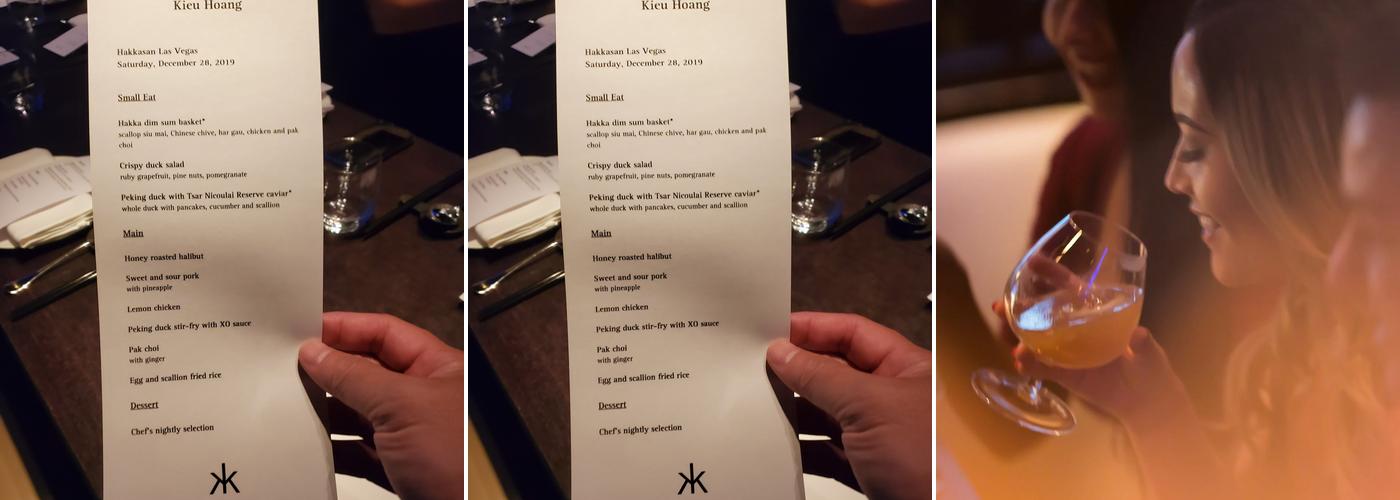 Hakkasan Nightclub Menu
