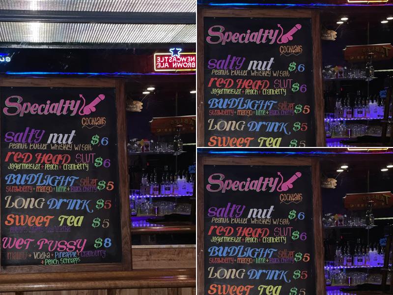 Shooters Saloon Menu